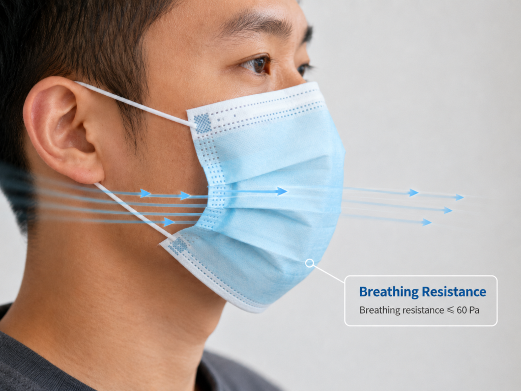 Low Breathing Resistance （≤60 Pa)