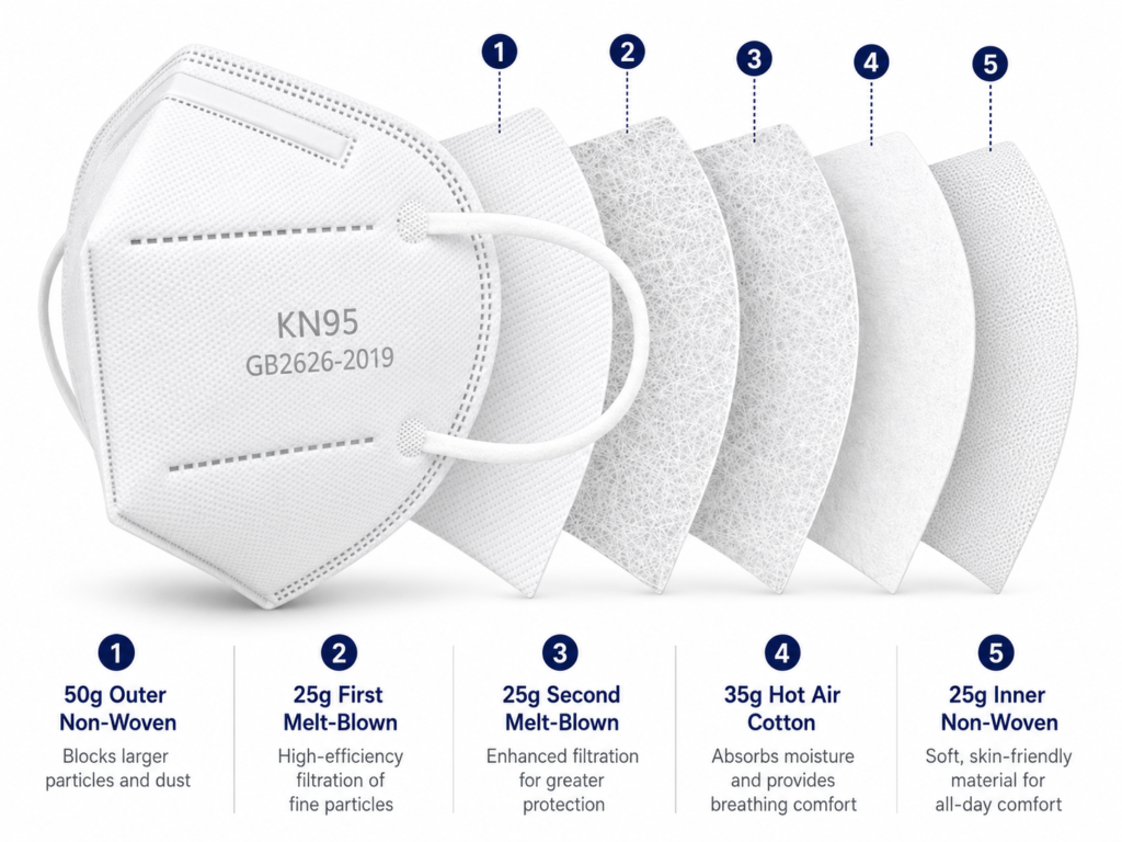 5-Layer KN95 Protective Structure